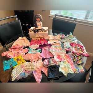 14" Doll with Brown Hair with Clothing & Accessories